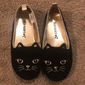 Black velvet kitten ballet flats toddler size 9